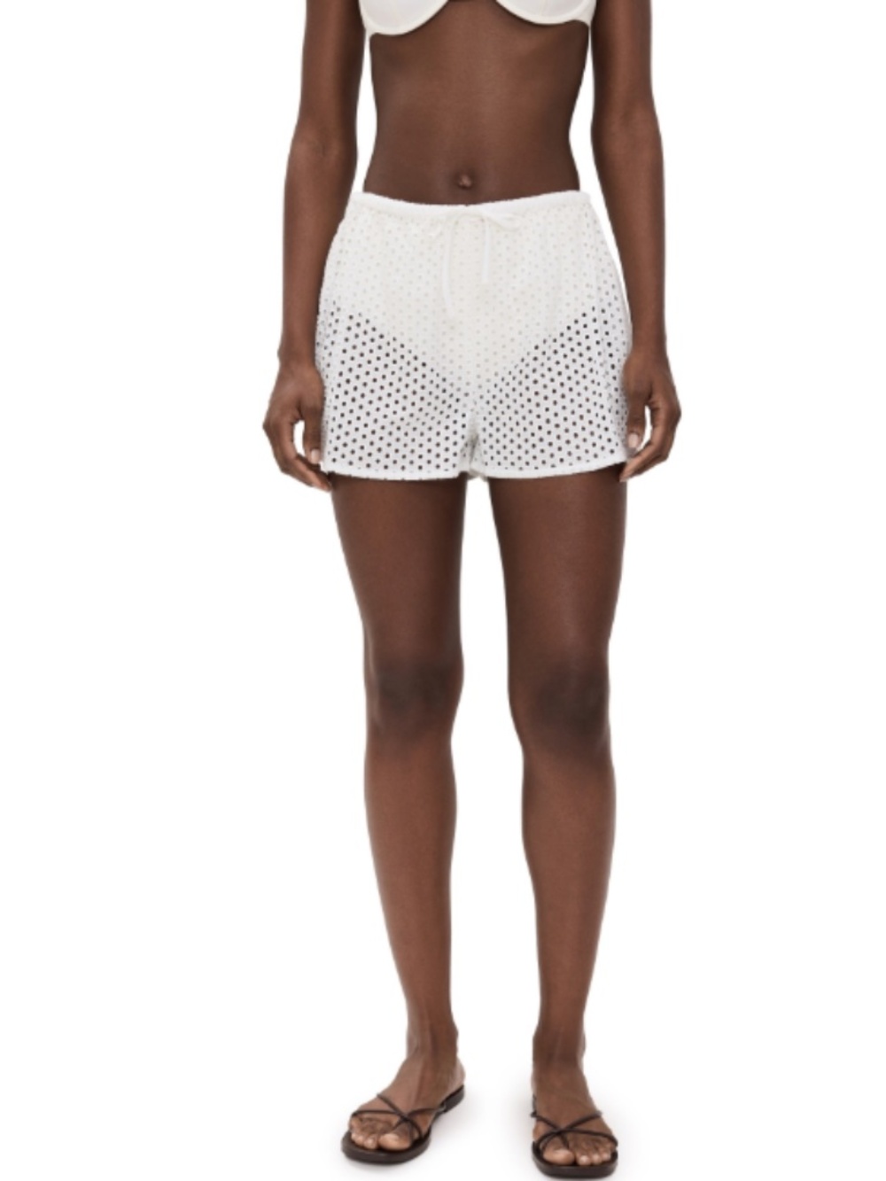 Solid & Striped the Nancy Women's Cotton Cover Up Shorts White Size S 8482